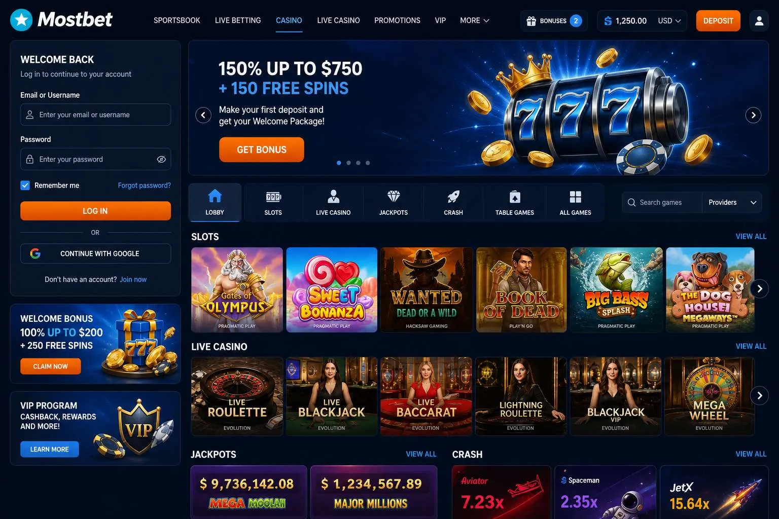 Mostbet login at Casino: stepping into the game lobby
